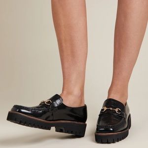 INTENTIONALLY BLANK Black Leather Loafers Size 7